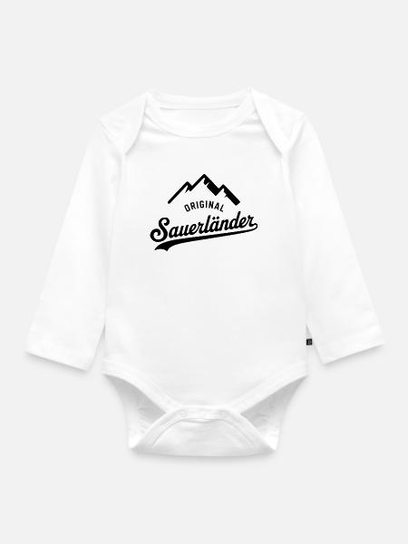 Sauerländer Hoodie – Stolz, Humor & Heimatliebe - Baby Bio-Langarm-Body - Weiß