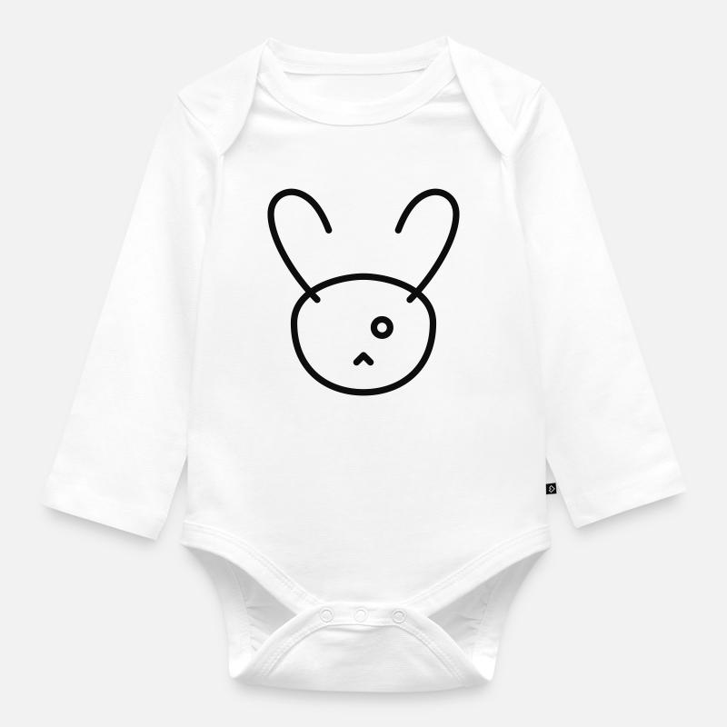 Lapin minimal - Body Bébé bio manches longues - blanc