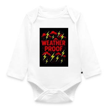 Weather Proof Lightning - Organic Longsleeve Baby Bodysuit - white - Front