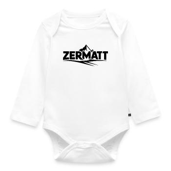 Zermatt - Souvenir Design - Organic Longsleeve Baby Bodysuit - white - Front