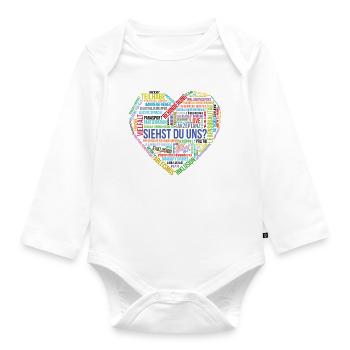 Siehst Du Uns Vielfalt Herz - Baby Bio-Langarm-Body - Weiß - Vorne