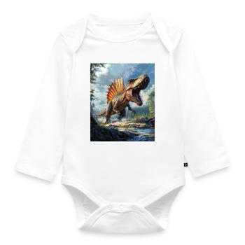 Spinosaurus - Baby Bio-Langarm-Body - Weiß - Vorne