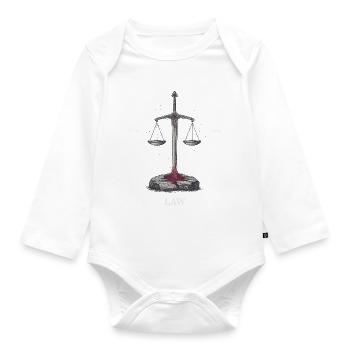 Schwert der Gerechtigkeit und Macht - Baby Bio-Langarm-Body - Weiß - Vorne