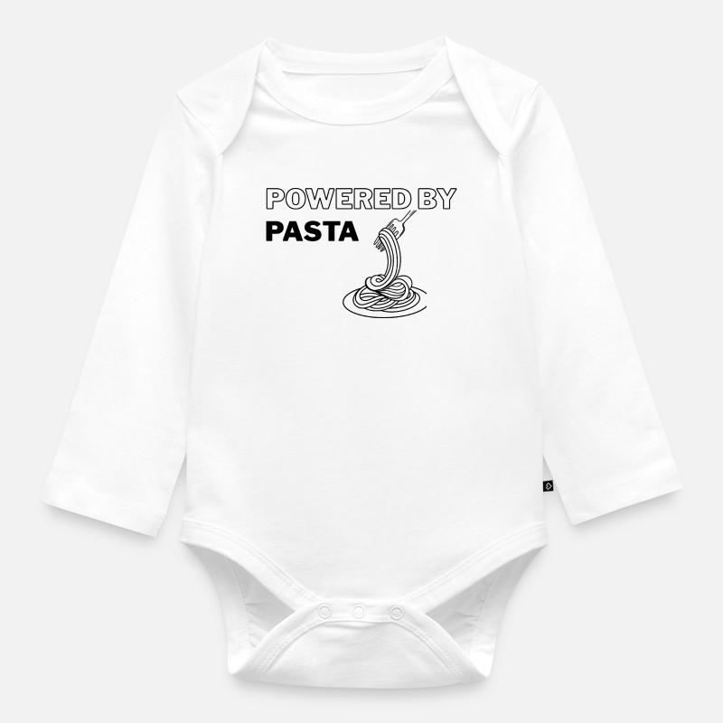 Propulsé par Pasta - Body Bébé bio manches longues - blanc