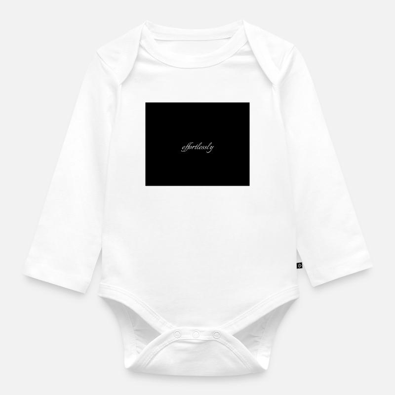 Effortlessly Elegant Script Typografie - Baby Bio-Langarm-Body - Weiß