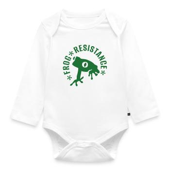 Frog resistance - "Frog resistance" - Organic Longsleeve Baby Bodysuit - white - Front