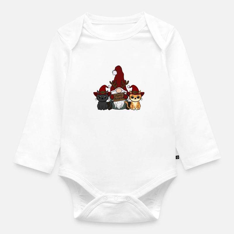 Gnomes de chat - Body Bébé bio manches longues - blanc