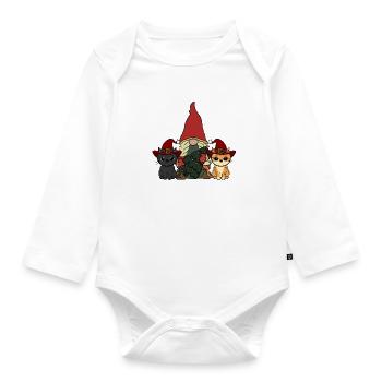 Katze Wichtel  - Baby Bio-Langarm-Body - Weiß - Vorne