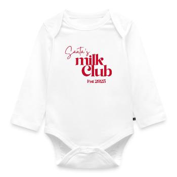 Club du lait du Père Noël Est 2025 - Body Bébé bio manches longues - blanc - Devant