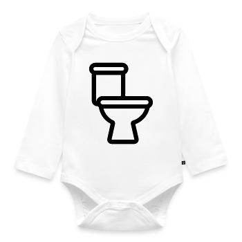 toilette - Body Bébé bio manches longues - blanc - Devant