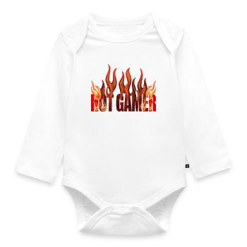 conception de flamme de joueur chaud - Body Bébé bio manches longues - blanc - Devant