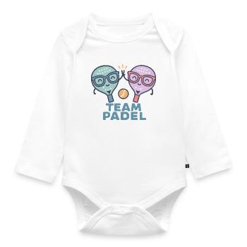Duell Padel Freundliche Maskottchen Bunt - Baby Bio-Langarm-Body - Weiß - Vorne