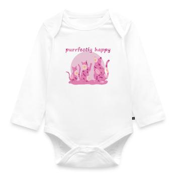 Parfaitement heureux - pour les amoureux des chats - Body Bébé bio manches longues - blanc - Devant
