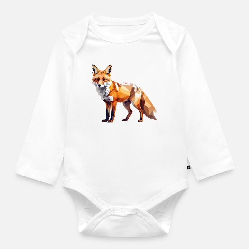 Fuchs1 - Baby Bio-Langarm-Body - Weiß