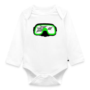 Diving goggles - Organic Longsleeve Baby Bodysuit - white - Front