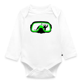 Diving goggles - Organic Longsleeve Baby Bodysuit - white - Front