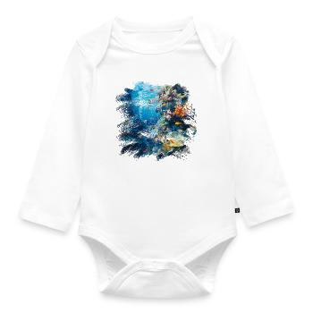 Coral Reef Blue Underwater World - Organic Longsleeve Baby Bodysuit - white - Front