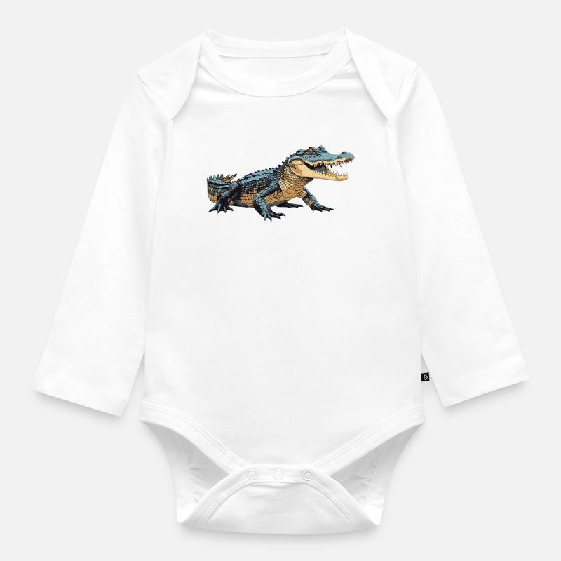 Kroko3 - Body Bébé bio manches longues - blanc