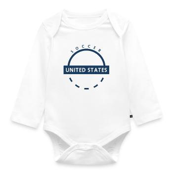 US Soccer Arc Crest - Organic Longsleeve Baby Bodysuit - white - Front