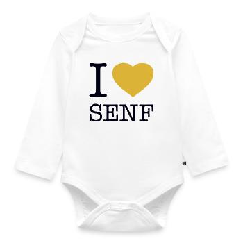 I love Senf - Baby Bio-Langarm-Body - Weiß - Vorne