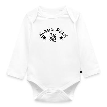 Simple, clean design for a unique and fun style - Organic Longsleeve Baby Bodysuit - white - Front