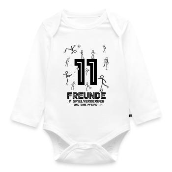 Soccer - Organic Longsleeve Baby Bodysuit - white - Front
