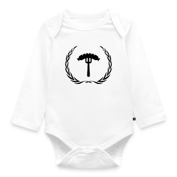 Sausage, fork, sausage - Organic Longsleeve Baby Bodysuit - white - Front