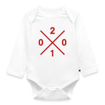 Area Code 0201 Ruhrpott Merch for real food fans - Organic Longsleeve Baby Bodysuit - white - Front