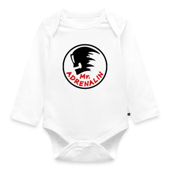 Mr. Adrenalin - Baby Bio-Langarm-Body - Weiß - Vorne