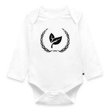 Leaf Ecology Wreath - Organic Longsleeve Baby Bodysuit - white - Front
