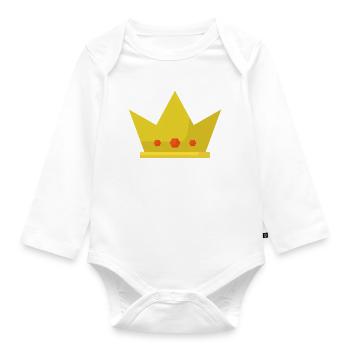Krone - Baby Bio-Langarm-Body - Weiß - Vorne