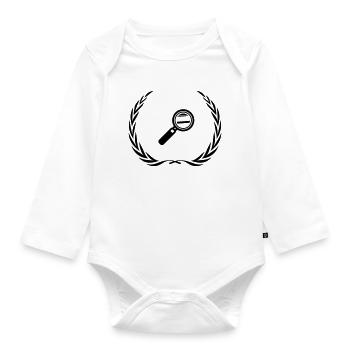 Lupe Symbol Kranz - Baby Bio-Langarm-Body - Weiß - Vorne