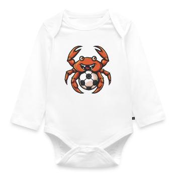 Krabbenfußball Maskottchen - Baby Bio-Langarm-Body - Weiß - Vorne