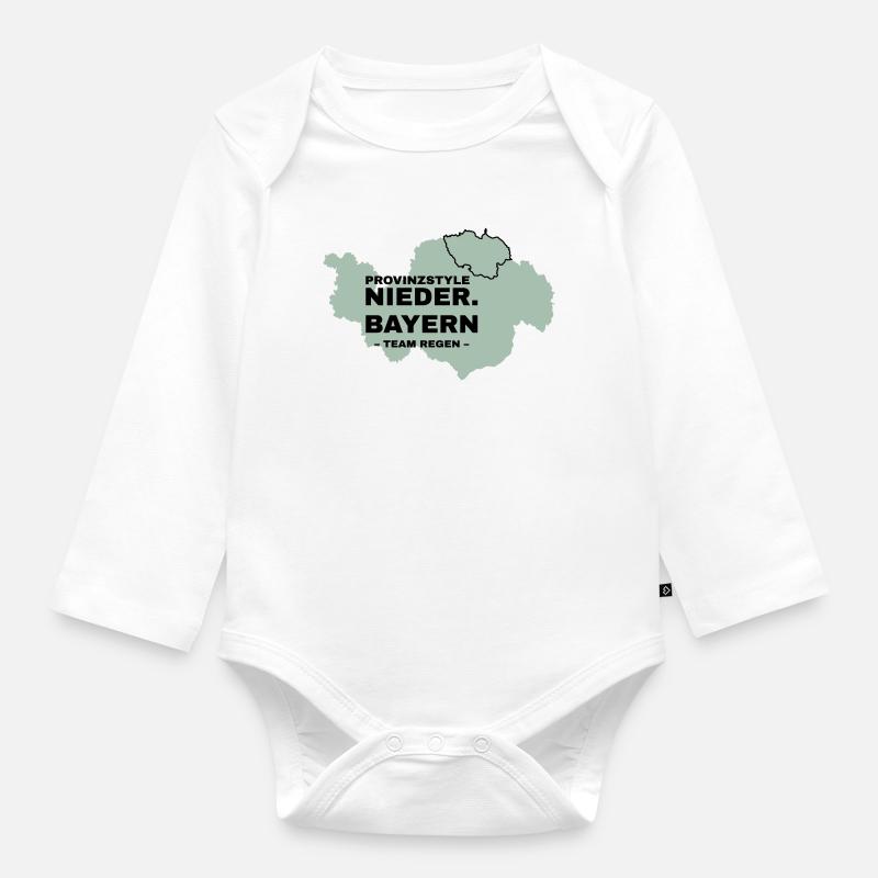 Basse-Bavière | PLUIE - Body Bébé bio manches longues - blanc