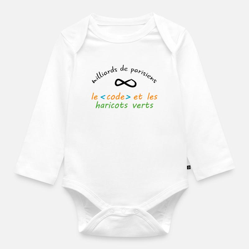 8_milliards_de_parisiens_le_code_et_les_haricot - Baby Bio-Langarm-Body - Weiß
