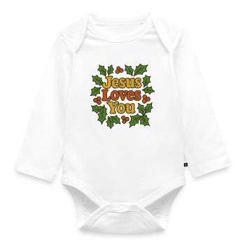 Jesus liebt dich - Baby Bio-Langarm-Body - Weiß - Vorne
