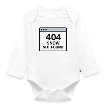 404 Snow not found - Organic Longsleeve Baby Bodysuit - white - Front