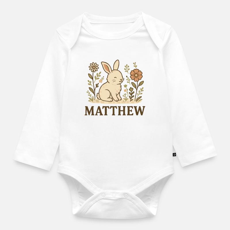 Matthew - Body Bébé bio manches longues - blanc
