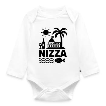 Nice - Organic Longsleeve Baby Bodysuit - white - Front