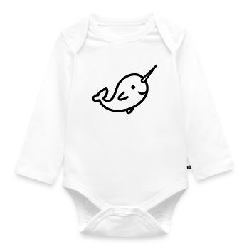 Narwal - Baby Bio-Langarm-Body - Weiß - Vorne