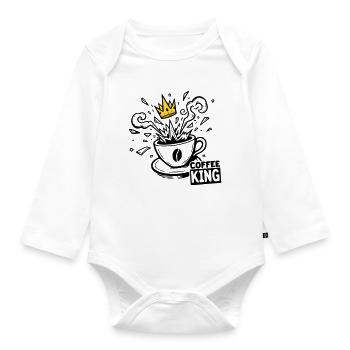 Grind or Die: coffee king krone graffiti kaffee - Organic Longsleeve Baby Bodysuit - white - Front