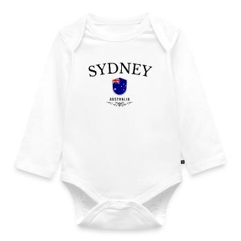 Souvenir Sydney, Sydney, Australien - Baby Bio-Langarm-Body - Weiß - Vorne