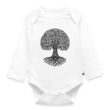 Triskel Tree of Life - Organic Longsleeve Baby Bodysuit - white - Front