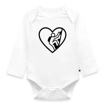 Herzklettern – Vertikale Leidenschaft - Baby Bio-Langarm-Body - Weiß - Vorne