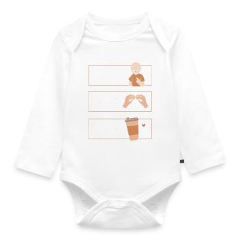 SLP Gebärdensprache AAC Kommunikation - Baby Bio-Langarm-Body - Weiß - Vorne