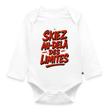 Ski beyond the limits! - Organic Longsleeve Baby Bodysuit - white - Front