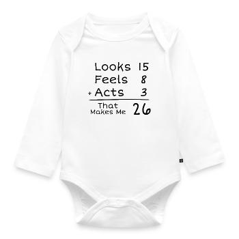 26 Years Anniversary Humorous | 26th Anniversair - Organic Longsleeve Baby Bodysuit - white - Front