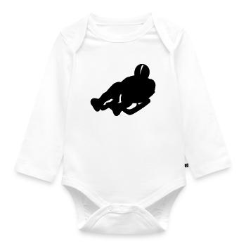 Schlitten - Baby Bio-Langarm-Body - Weiß - Vorne