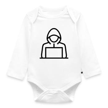 hacker - Body Bébé bio manches longues - blanc - Devant