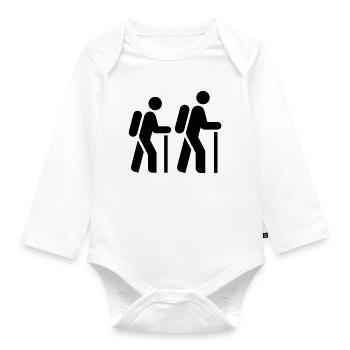 Hiker, Pilgrim, Tourist, Pilgrimage Route - Organic Longsleeve Baby Bodysuit - white - Front